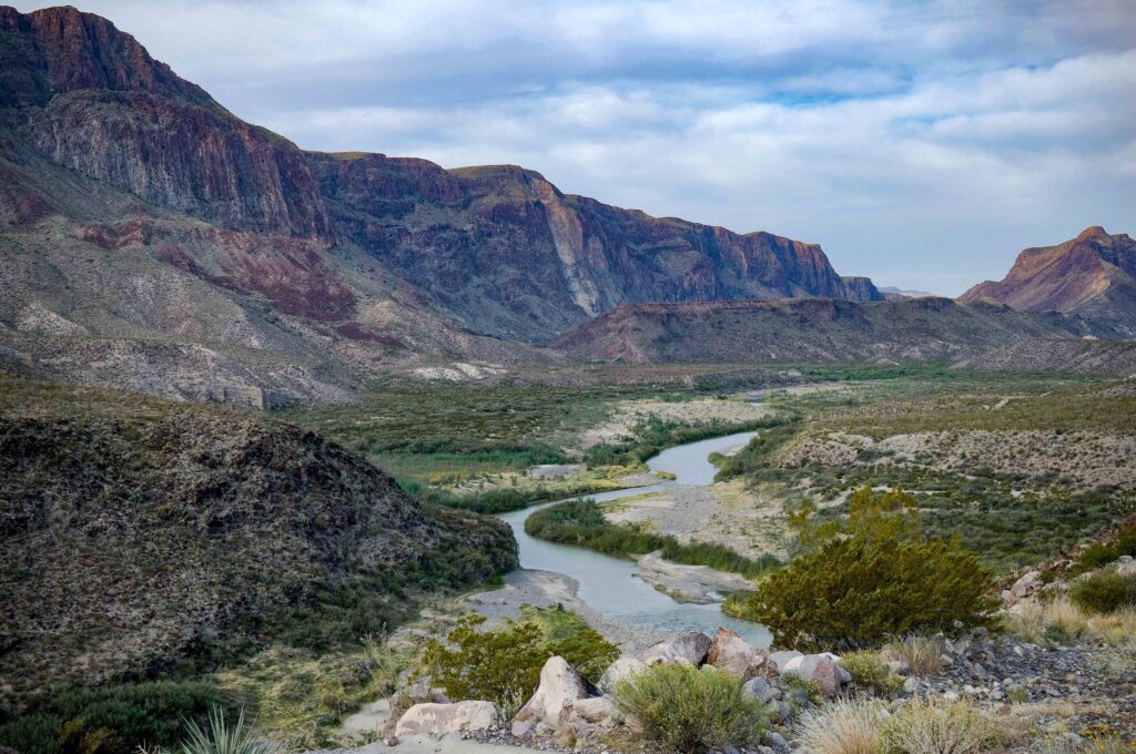 mountains and a stream at Big Bend Ranch State Park